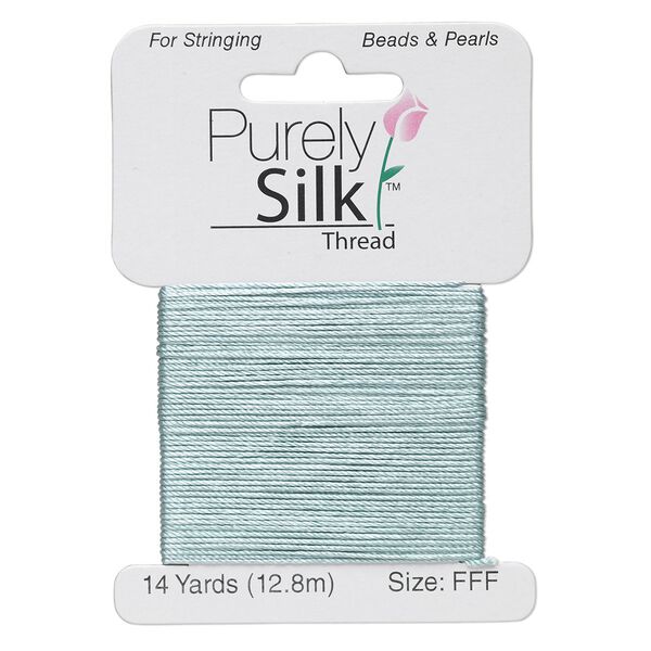 Thread, Purely Silk™, pale green, size FFF. Sold per 14-yard card. image number 0