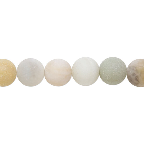 Flower amazonite 1pkg1, matte round bead natural 8 inch 8mm image number 0