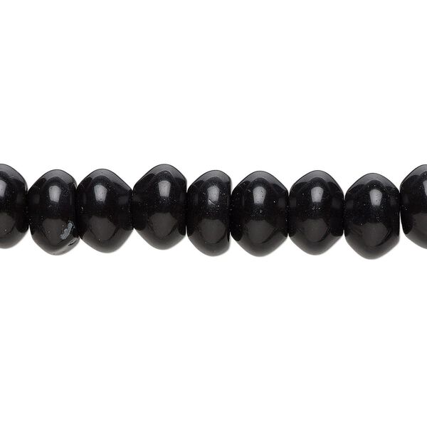Black obsidian 1pkg10, saucer bead natural 8x5mm image number 0