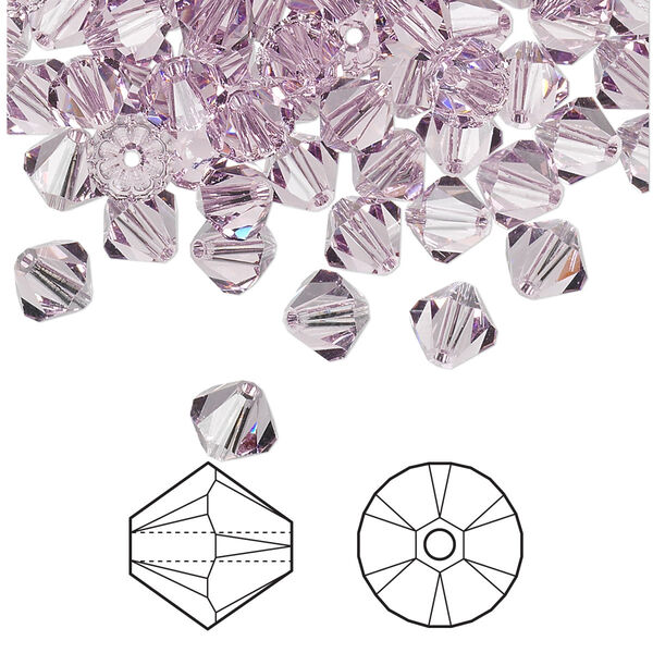 Bead 24pk light amethyst, Crystal Passions® 6mm bicone 5328 image number 0