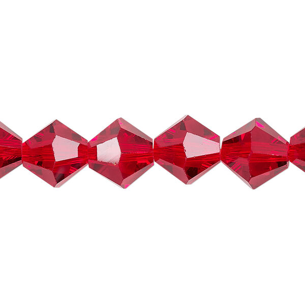 Bead 1pk transparent red, Celestial Crystal® 10mm bicone 8 inch image number 0