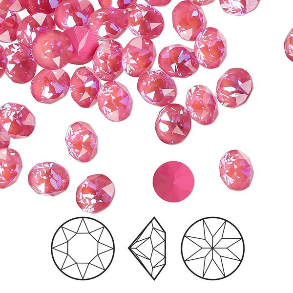 Chaton 12pk crystal lotus pink DeLite, Crystal Passions® 6.14-6.32mm round SS29 1088 image number 0