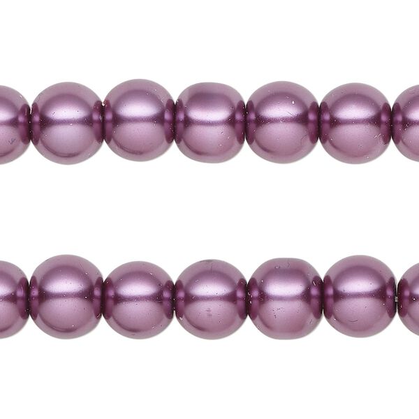 Bead, glass pearl, wine, 7-8mm round. Sold per pkg of (2) 15-inch strands, approximately 100 beads. image number 0