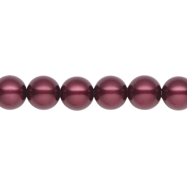 Pearl 2pk bordeaux, Celestial Crystal® 8mm round 15.5-16 inch image number 0