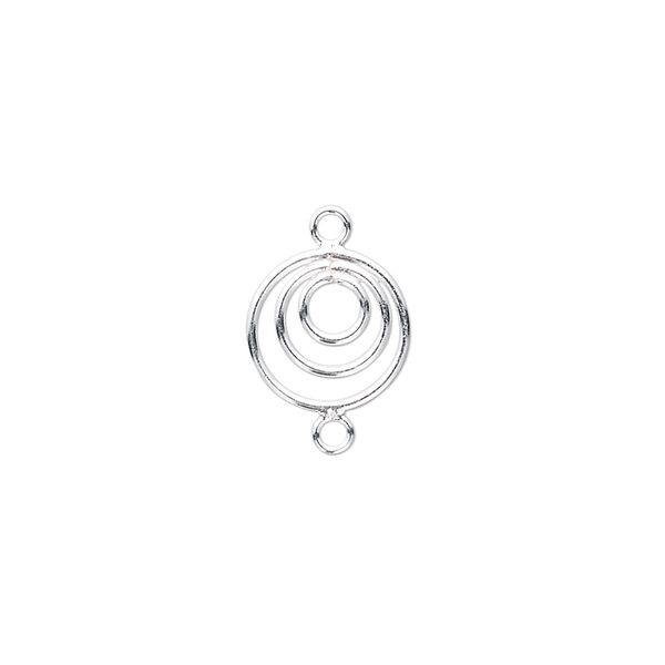 Link, sterling silver, 10mm triple ring. Sold per pkg of 2. image number 0