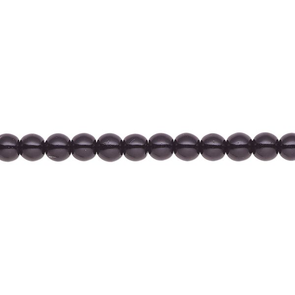Pearl 2pk black, Celestial Crystal® 4mm round 15.5-16 inch image number 0