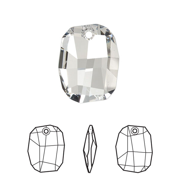 Drop 1pk crystal, Crystal Passions® 19x14mm pendant graphic 6685 image number 0