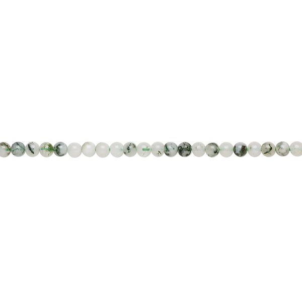 Tree agate 1pkg1, round bead natural 15.5-16 inch 2mm image number 0