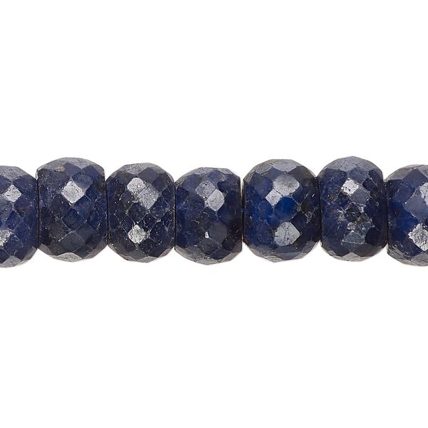 Blue sapphire 1pkg1, hand-cut faceted rondelle bead 14 inch 10x7mm-11x8mm image number 0