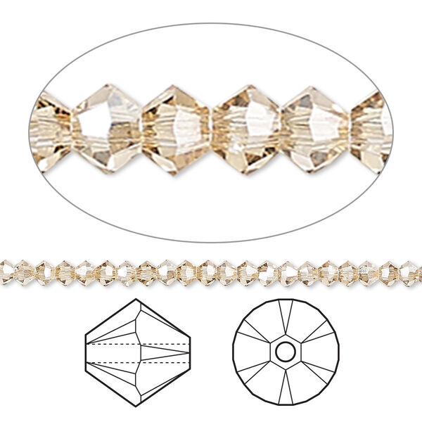 Bead 144pk crystal golden shadow, Crystal Passions® 2.5mm bicone 5328 image number 0
