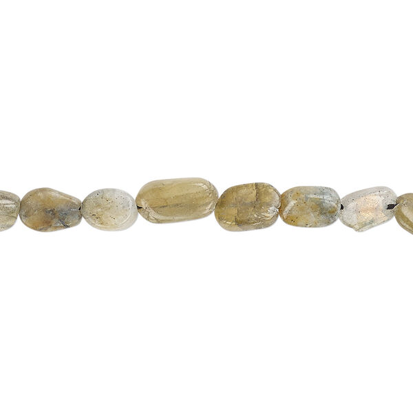 Labradorite 1pkg1, hand-cut flat oval bead natural 13 inch 5x4mm-9x6mm image number 0