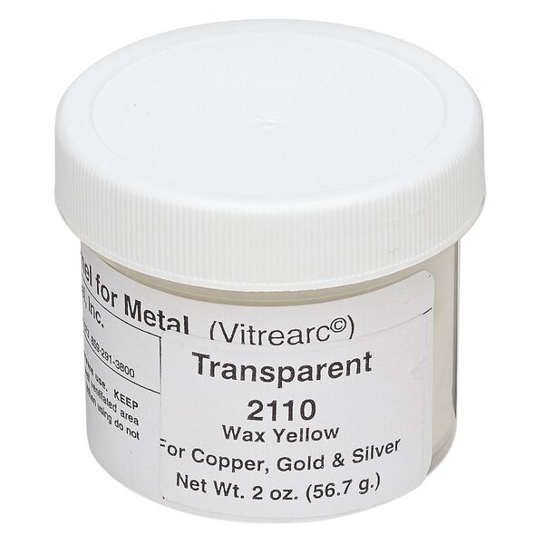 Enamel, Vitrearc©, pkg/2-ounce jar, transparent wax yellow, (2110). image number 0