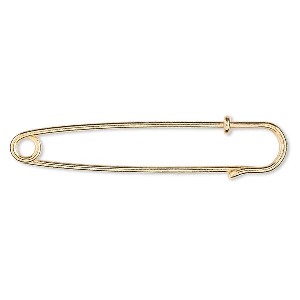 Kilt pin, gold-finished brass, 3 inches. Sold per pkg of 10. image number 0