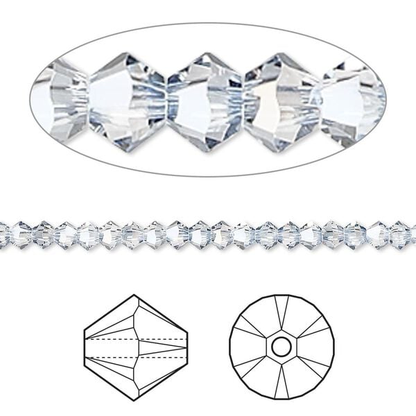 Bead 144pk crystal blue shade, Crystal Passions® 3mm bicone 5328 image number 0