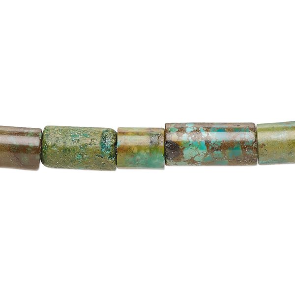 Turquoise 1pkg1, round tube bead 15.5-16 inch 6x5mm-16x7mm image number 0