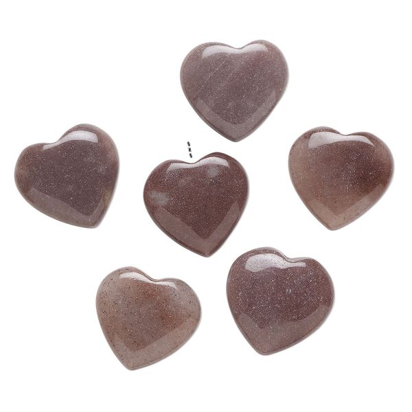 Purple aventurine 1pkg6, half-drilled puffed heart drop natural 14-16mm image number 0