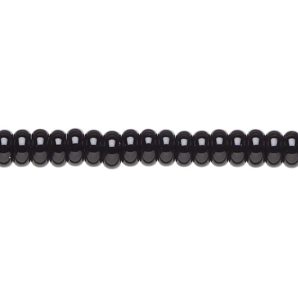 Black onyx 1pkg1, rondelle bead 15.5-16 inch 5x2mm image number 0