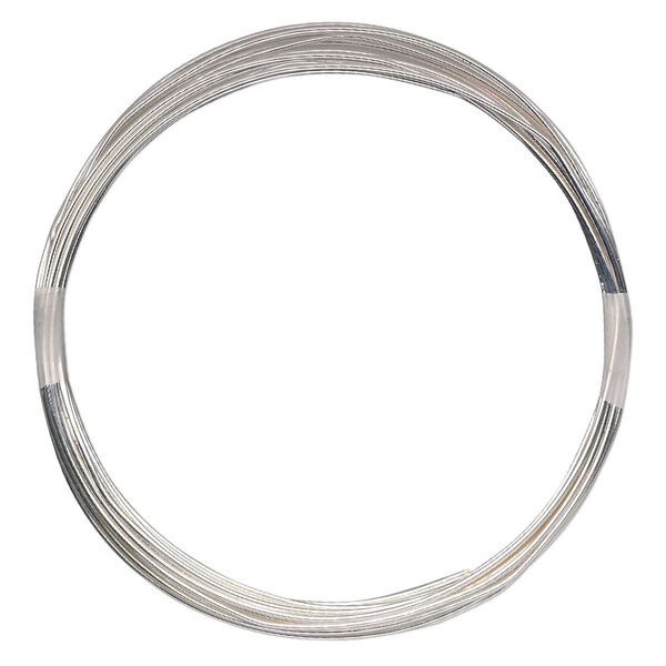 Wire, sterling silver-filled, dead-soft, round, 20 gauge. Sold per 10-foot section. image number 0