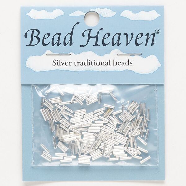 Bead, silver-plated brass, 6x2mm round tube. Sold per pkg of 175. image number 0