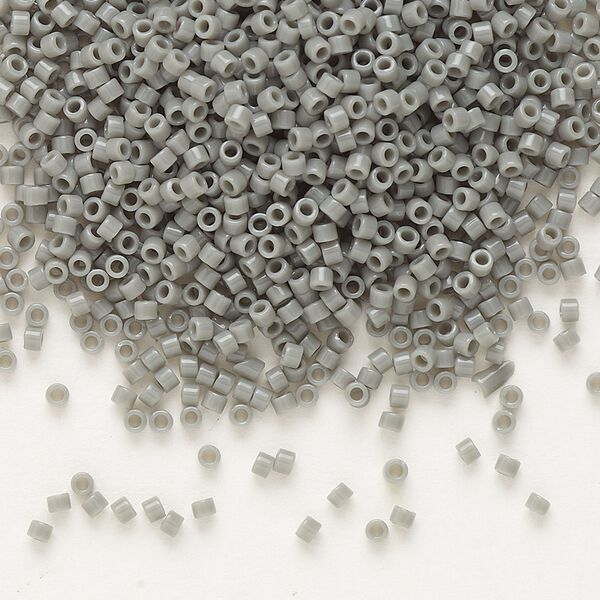 Seed bead, Delica®, glass, pkg/250g, #11 round, opaque grey (DB-0731). image number 0