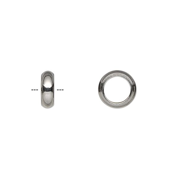 Bead, stainless steel, 5x2mm rondelle. Sold per pkg of 100. image number 0