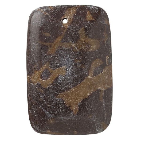Portoro marble 1pkg1, puffed flat back rectangle focal natural 45x30mm-47x31mm image number 0
