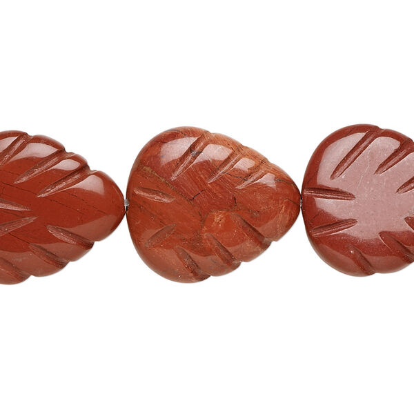 Bead, red jasper (natural), 20x18mm shell, B grade, Mohs hardness 6-1/2 to 7. Sold per 15-1/2" to 16" strand. image number 0