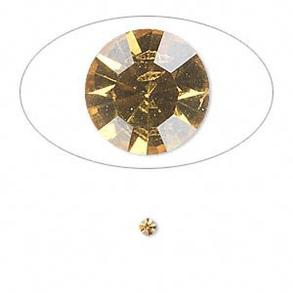 Chaton, glass rhinestone, light topaz, foil back, 2.4-2.5mm faceted round, PP18. Sold per pkg of 72. image number 0