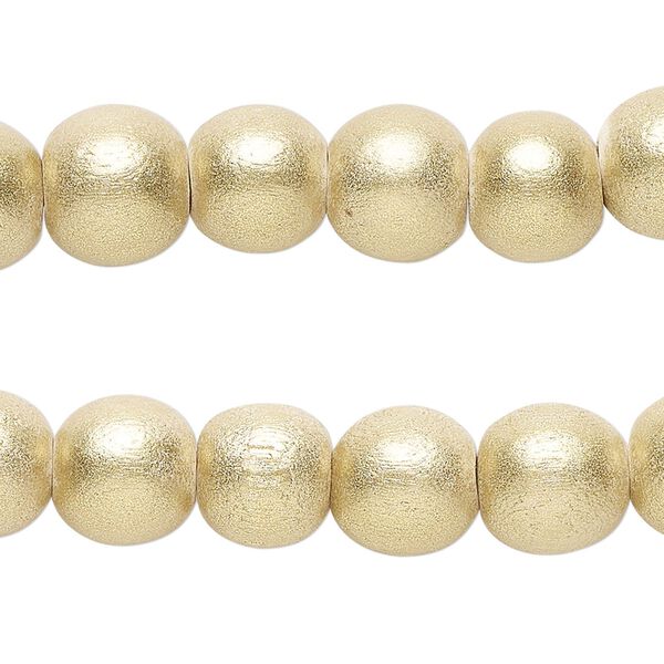 Taiwanese cheesewood 1pkg2, hand-cut painted round bead 15.5-16 inch frosted yellow gold 10mm image number 0