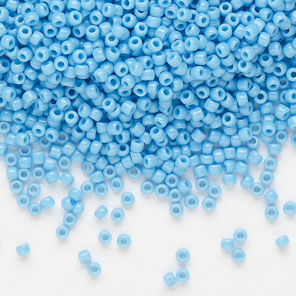 Seed bead, Dyna-Mites™, glass, pkg/1/2kg, #11 round, opaque light blue, (741 11/0 RR). image number 0