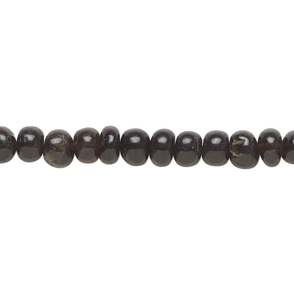 Smoky quartz 1pkg1, hand-cut rondelle bead 14 inch 5x3mm-6x4mm image number 0