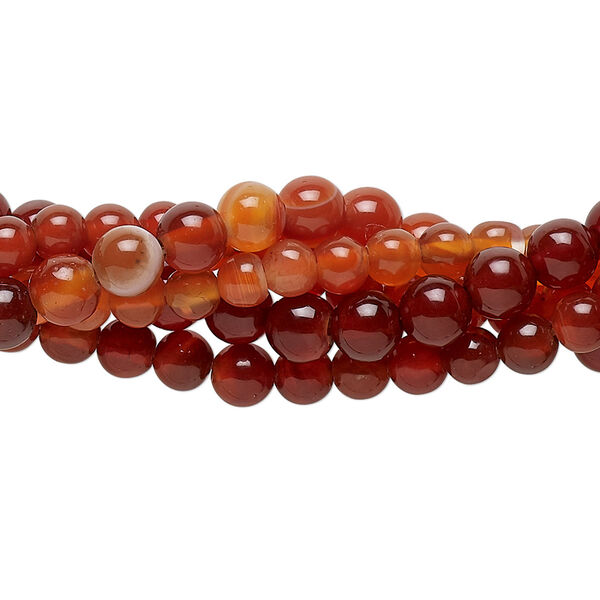 Red agate 1pkg5, round bead 15 inch 4-5mm image number 0