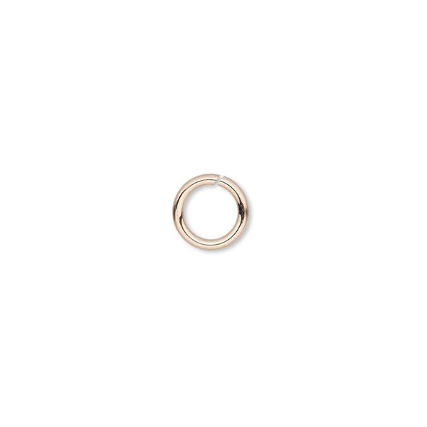 Jump ring, 14Kt rose gold-filled, 4mm round, 2.6mm inside diameter, 22 gauge. Sold per pkg of 20. image number 0