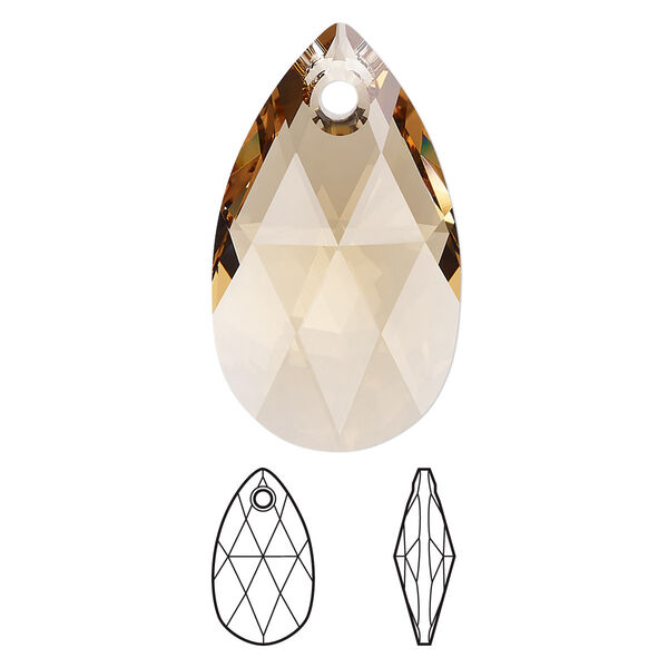 Drop 1pk light Colorado topaz, Crystal Passions® 28x17mm pendant pear 6106 image number 0