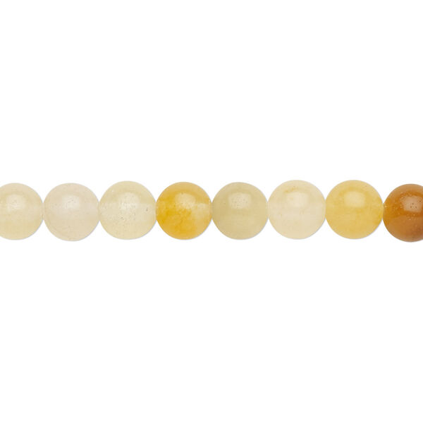 Golden "jade" 1pkg1, round bead natural 15.5-16 inch 6mm image number 0