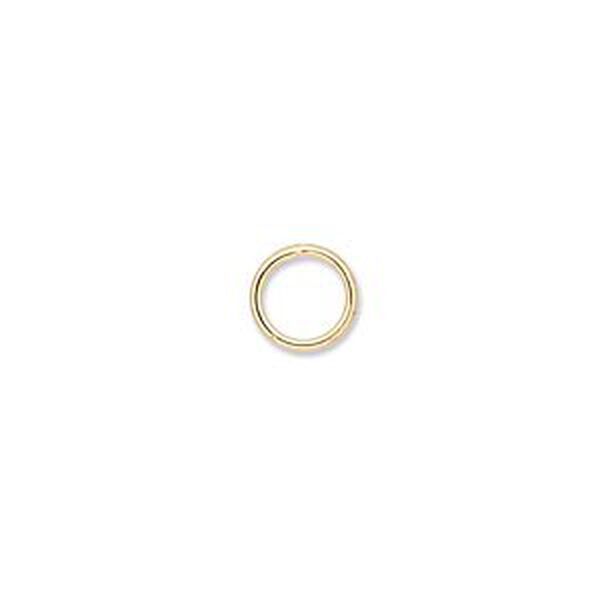 Jump ring, gold-plated brass, 8mm soldered round, 6.2mm inside diameter, 18 gauge. Sold per pkg of 100. image number 0