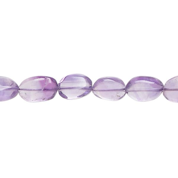 Amethyst 1pkg1, hand-cut puffed oval bead natural 14 inch 7x6mm-12x8mm image number 0