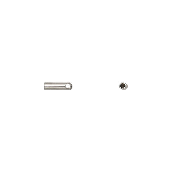 Cord end, glue-in, stainless steel, 7x2mm with 1.2mm inside diameter. Sold per pkg of 10. image number 0