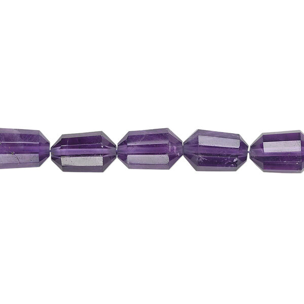 Amethyst 1pkg5, hand-cut faceted capsule bead natural 9x6mm image number 0