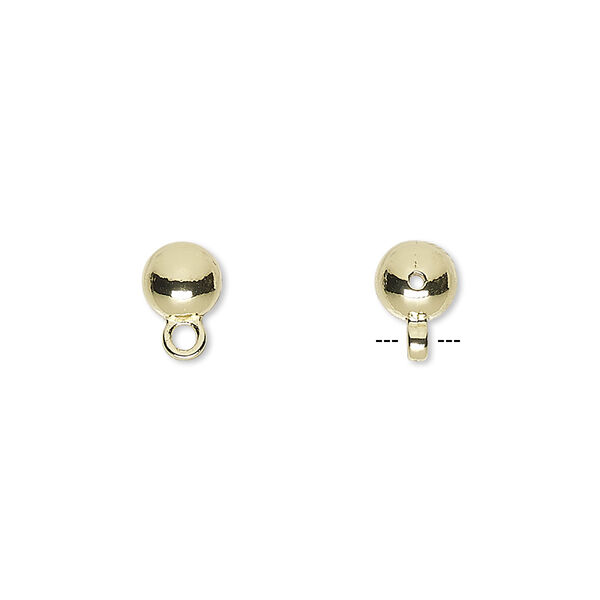 Bead, gold-finished "pewter" (zinc-based alloy), 6mm round with closed loop. Sold per pkg of 100. image number 0