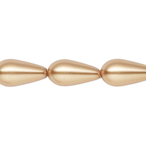Pearl 1pk bright gold, Celestial Crystal® 15x8mm teardrop 15.5-16 inch image number 0
