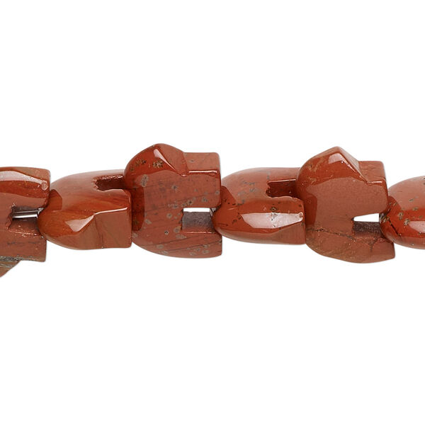Red jasper 1pkg1, zuni-style bear bead natural 8 inch 13x10mm image number 0