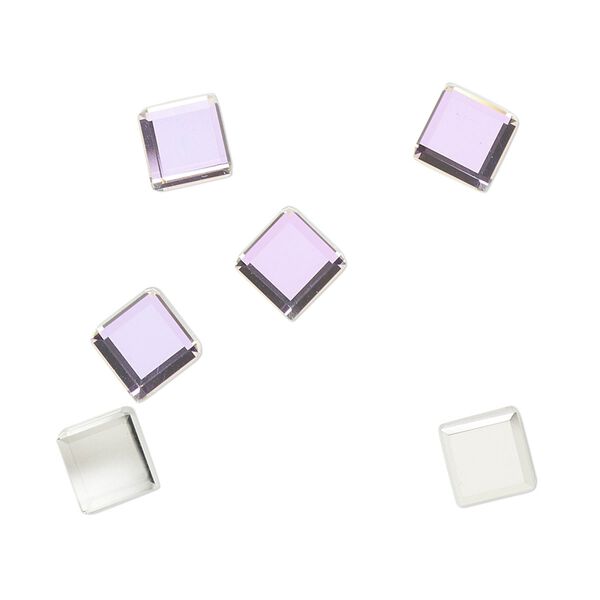 Flat back 6pk crystal vitrail light, Preciosa Czech crystal rhinestone 6mm cube image number 0