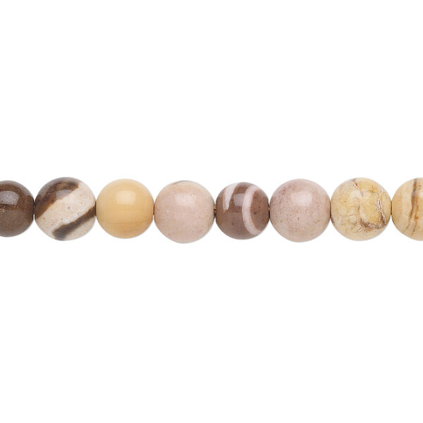 Bronze zebra jasper 1pkg1, round bead natural 15.5-16 inch 6mm image number 0
