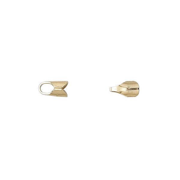 Cord end, fold-over, 14Kt gold-filled, 7.5x4mm round, 3mm inside diameter. Sold per pkg of 10. image number 0