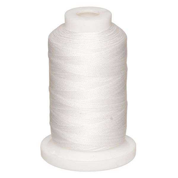 Thread, nylon, white, size AA. Sold per 700-yard spool. image number 0