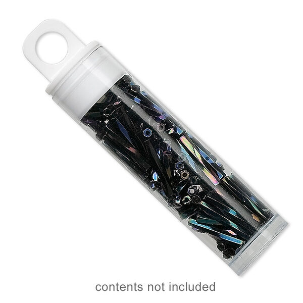 Vial, plastic, clear and white, 2 x 9/16 inch cylinder with hang tab. Sold per pkg of 100. image number 0