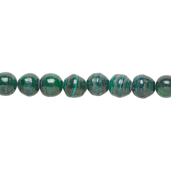 Malachite 1pkg1, baroque round bead natural 15 inch 5-6mm image number 0