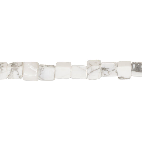 Howlite 1pkg1, cube bead natural 15.5-16 inch 4mm image number 0