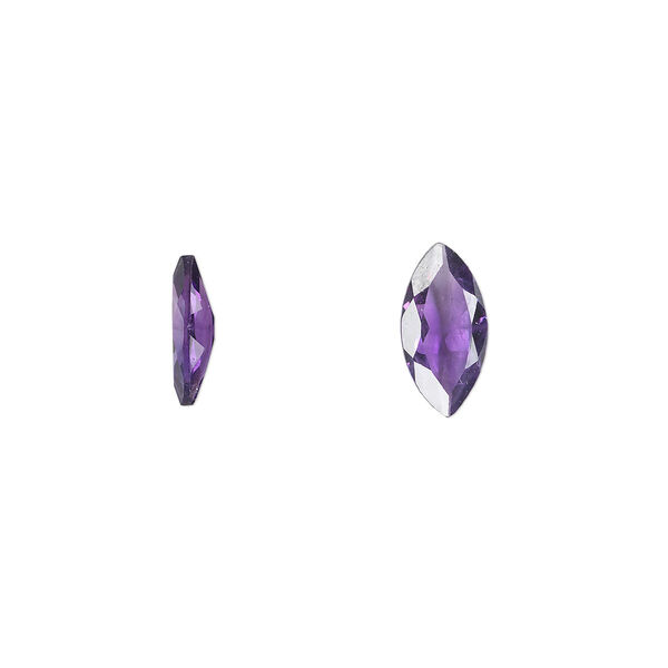 Amethyst 1pkg1, hand-cut faceted marquise gem natural 10x5mm image number 0